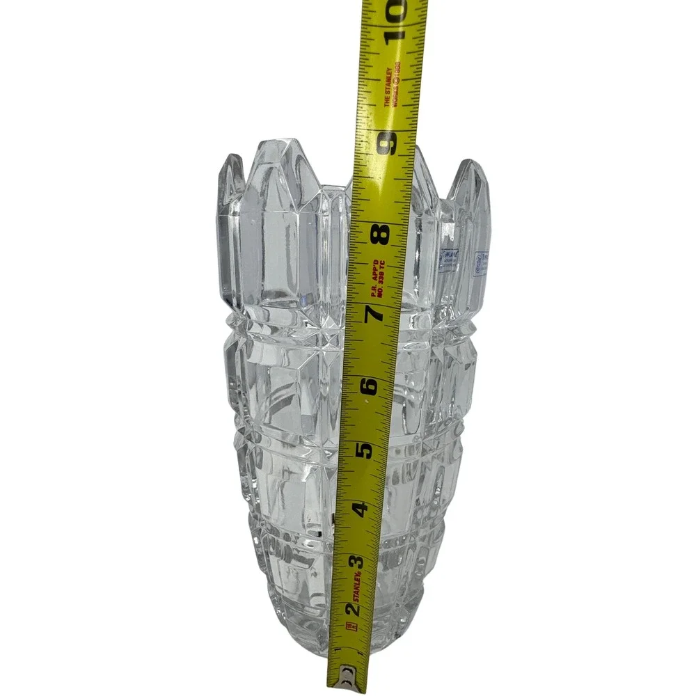 Towle Lead Crystal Vase West Germany 24% Cut Glass‎ Heavy 9